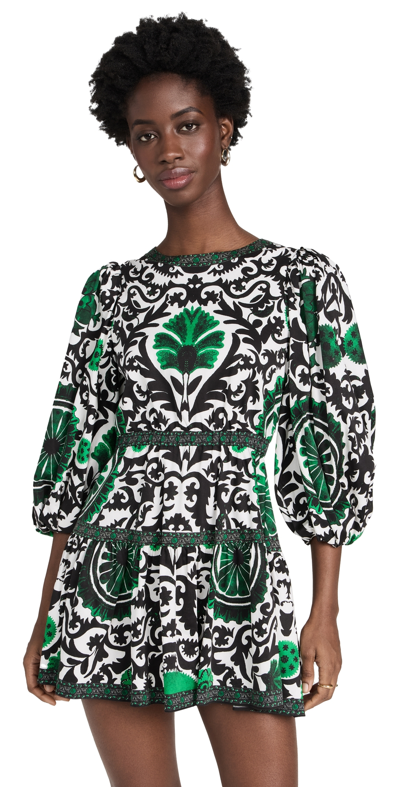 Shop Alice And Olivia Shayla Tiered Dress Monarch Light Emerald