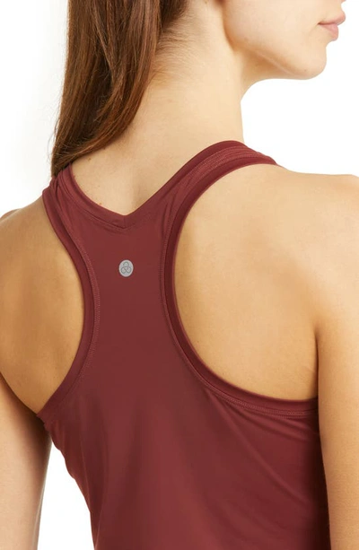 Shop Zella Racerback Performance Nylon Tank In Burgundy Port