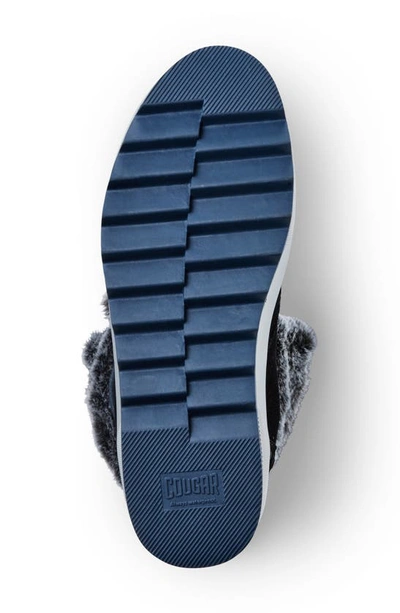 Shop Cougar Vanetta Faux Fur Trim Waterproof Boot In Black Leather
