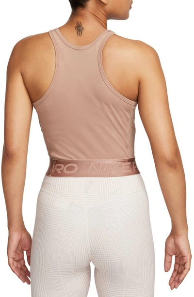 Nike Pro Crop Top In Desert Dust-white In Desert Dust