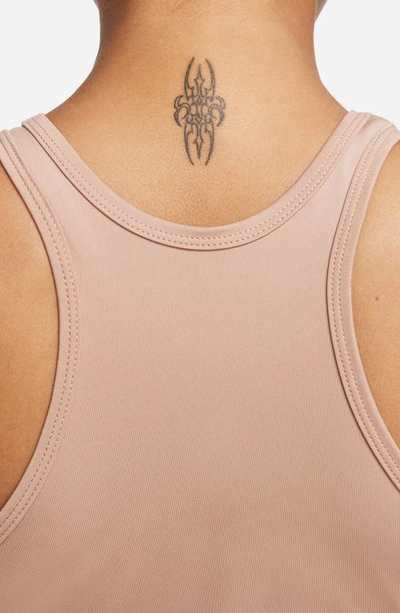 Nike Pro Crop Top In Desert Dust-white In Desert Dust