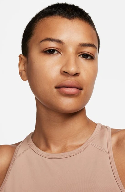 Nike Pro Crop Top In Desert Dust-white In Desert Dust