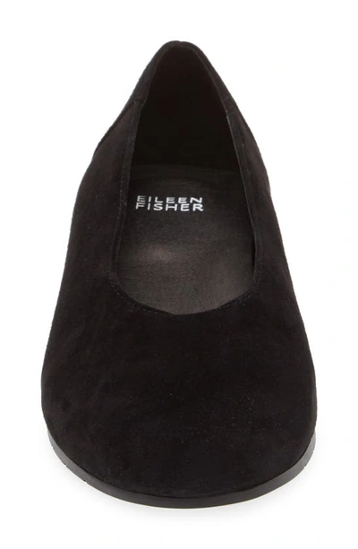 Eileen Fisher Una 2 Suede Ballerina Flats In Black