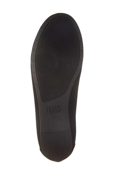 Eileen Fisher Una 2 Suede Ballerina Flats In Black
