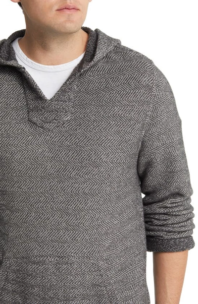Faherty Herringbone French Terry Beach Hoodie In Granite