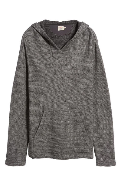 Faherty Herringbone French Terry Beach Hoodie In Granite