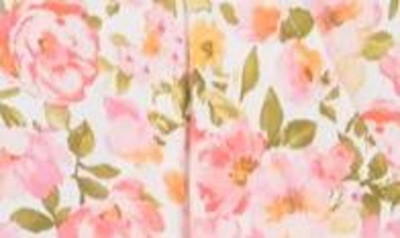 Shop August Sky Floral Faux Wrap Midi Dress In Pink Multi