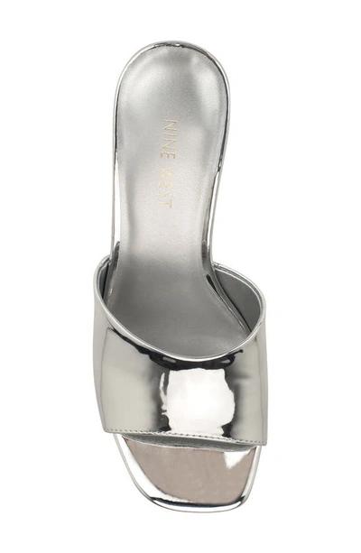 Shop Nine West Wnniya Wedge Sandal In Silver Specchio