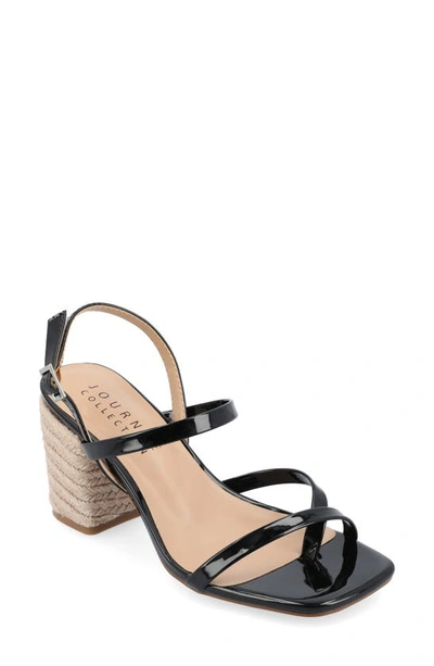 Journee Collection Issmia Block Heel Bow Sandal In Black