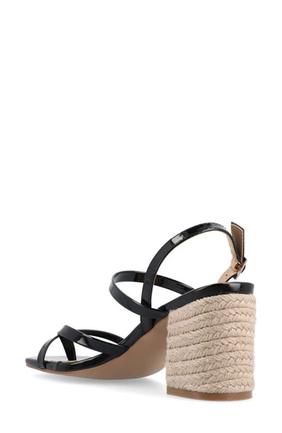 Shop Journee Collection Olivina Jute Block Heel Slingback Sandal In Black