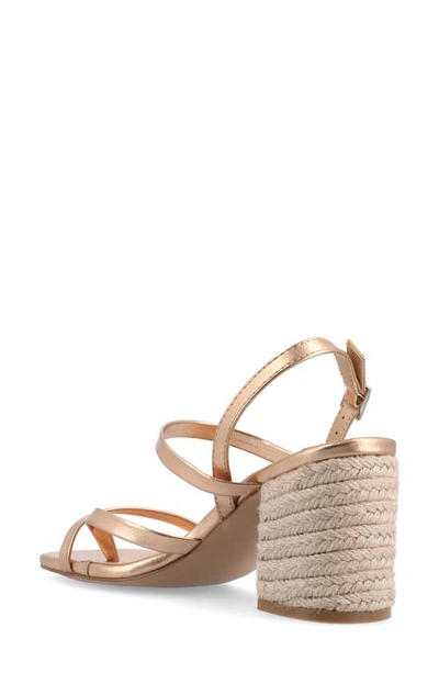 Journee Collection Olivina Jute Block Heel Slingback Sandal In Champagne