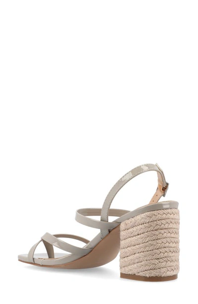 Shop Journee Collection Olivina Jute Block Heel Slingback Sandal In Grey