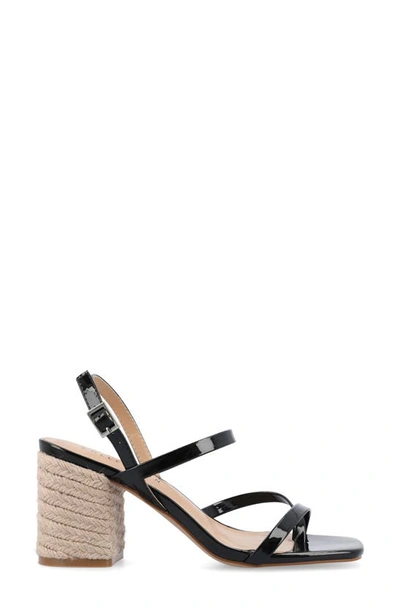 Shop Journee Collection Olivina Jute Block Heel Slingback Sandal In Black