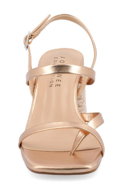Journee Collection Olivina Jute Block Heel Slingback Sandal In Champagne