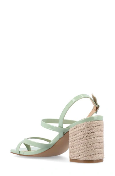 Journee Collection Olivina Jute Block Heel Slingback Sandal In Sage