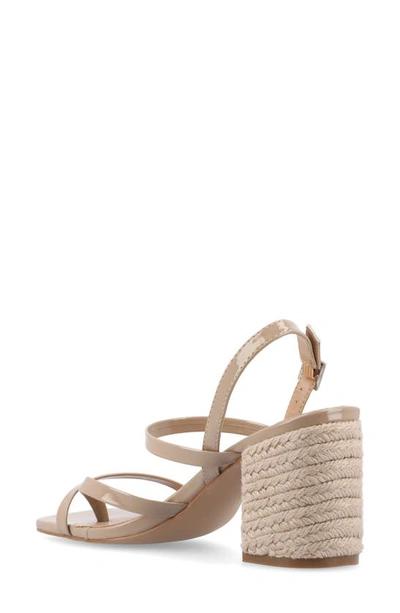 Journee Collection Olivina Jute Block Heel Slingback Sandal In Taupe