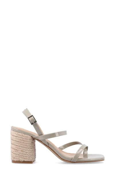 Shop Journee Collection Olivina Jute Block Heel Slingback Sandal In Grey