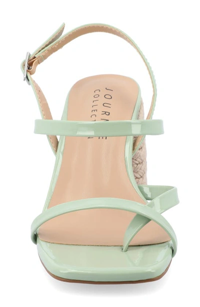 Journee Collection Olivina Jute Block Heel Slingback Sandal In Sage