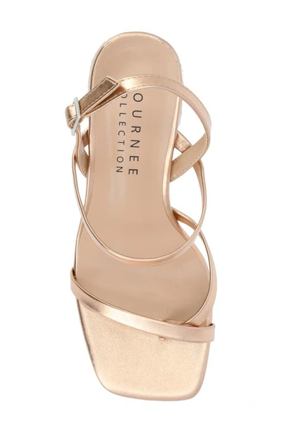 Journee Collection Olivina Jute Block Heel Slingback Sandal In Champagne