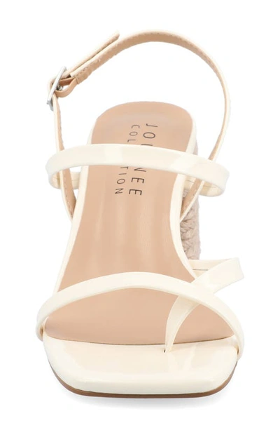 Journee Collection Olivina Jute Block Heel Slingback Sandal In Off White