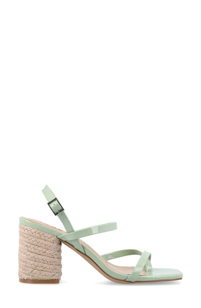 Journee Collection Olivina Jute Block Heel Slingback Sandal In Sage