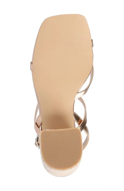 Journee Collection Olivina Jute Block Heel Slingback Sandal In Champagne