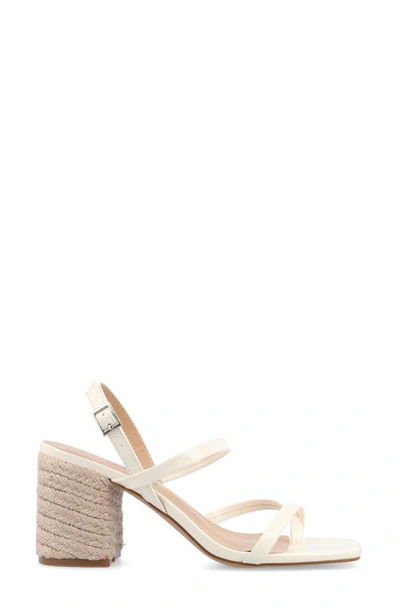 Journee Collection Olivina Jute Block Heel Slingback Sandal In Off White