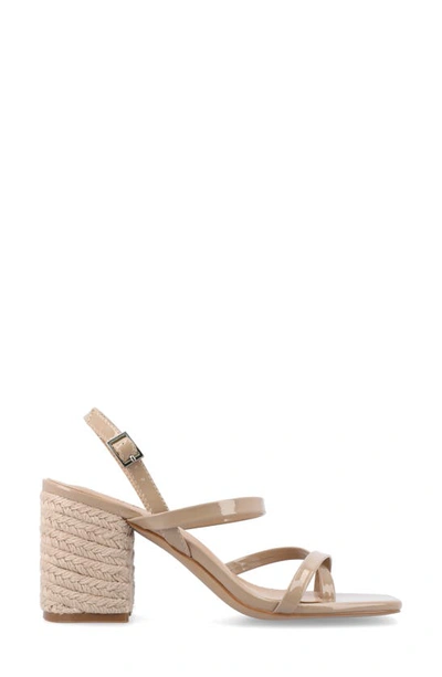 Journee Collection Olivina Jute Block Heel Slingback Sandal In Taupe