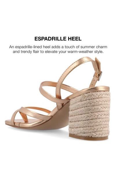 Journee Collection Olivina Jute Block Heel Slingback Sandal In Champagne