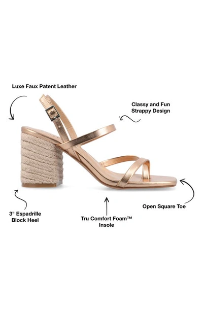 Journee Collection Olivina Jute Block Heel Slingback Sandal In Champagne