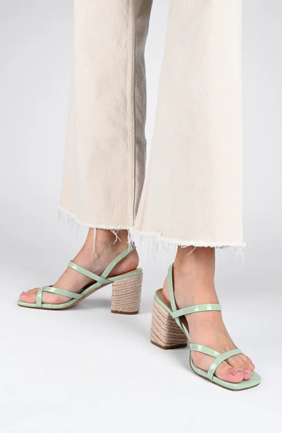 Shop Journee Collection Olivina Jute Block Heel Slingback Sandal In Grey