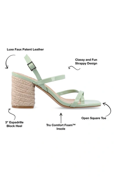 Journee Collection Olivina Jute Block Heel Slingback Sandal In Sage