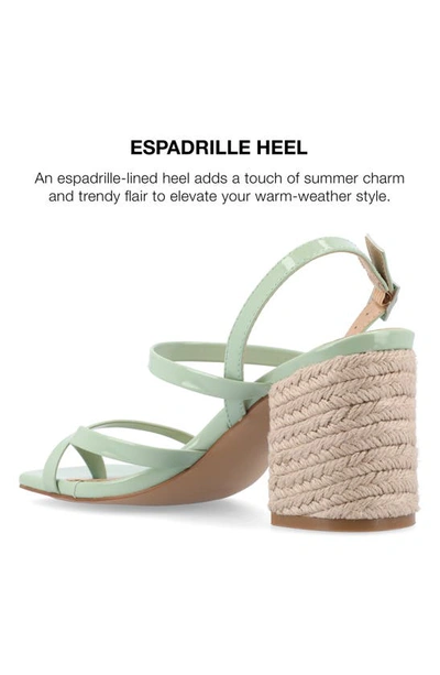 Journee Collection Olivina Jute Block Heel Slingback Sandal In Sage