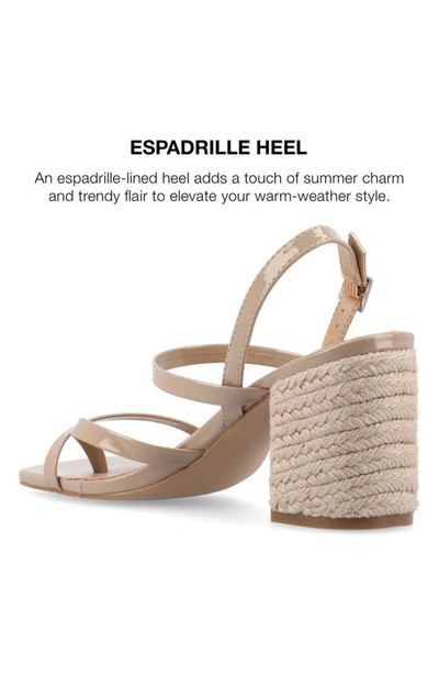 Shop Journee Collection Olivina Jute Block Heel Slingback Sandal In Taupe