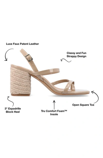 Journee Collection Olivina Jute Block Heel Slingback Sandal In Taupe