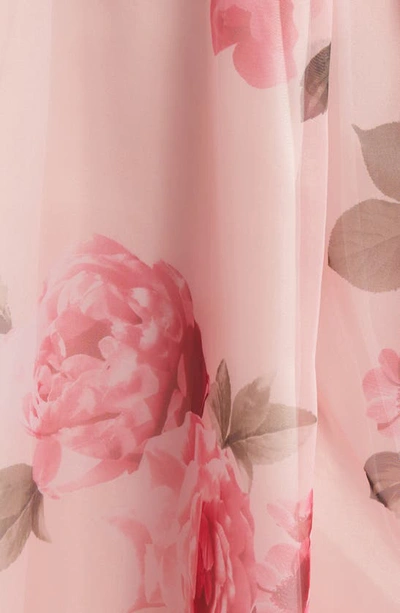 Next Up Floral Corset A-line Ballgown In Blush/ Multi