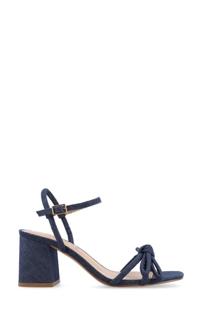 Journee Collection Meryl Block Heel Sandal In Dark Denim