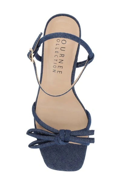 Journee Collection Meryl Block Heel Sandal In Dark Denim