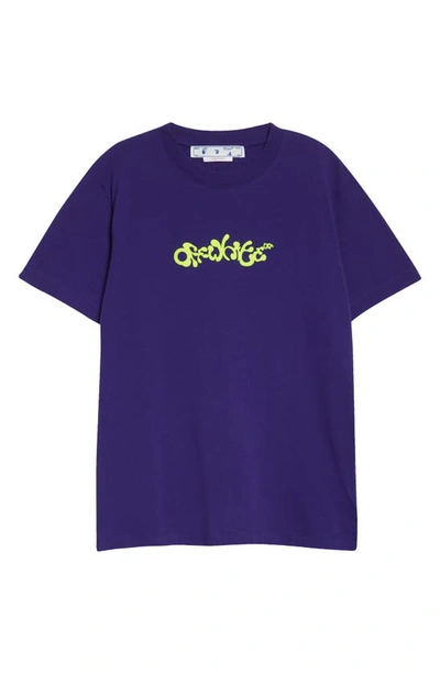 Shop Off-white Opposite Arrow Slim Fit Graphic Tee In Purple Lime