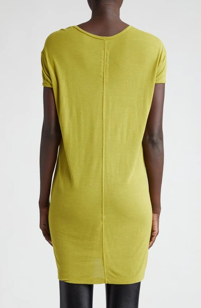 Rick Owens Hiked Asymmetric Drape Detail T-shirt In Acid