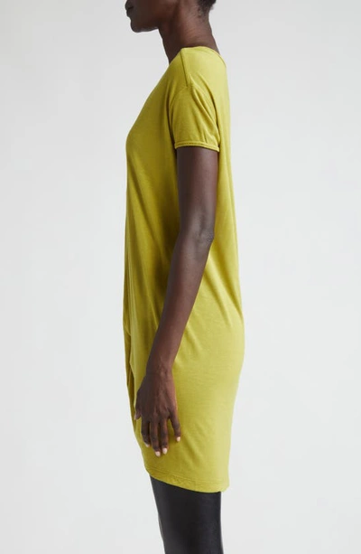 Rick Owens Hiked Asymmetric Drape Detail T-shirt In Acid