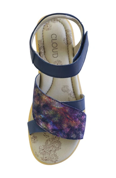 Cloud Bavo Ankle Strap Sandal In Blue Ash