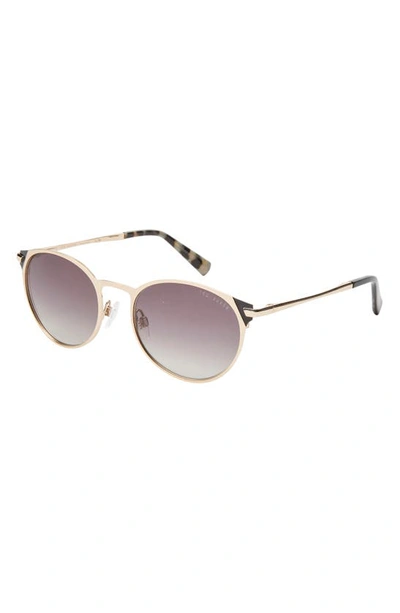 Shop Ted Baker London 53mm Round Sunglasses In Gold