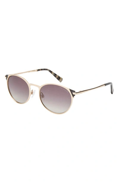 Ted Baker 53mm Round Sunglasses In Gold
