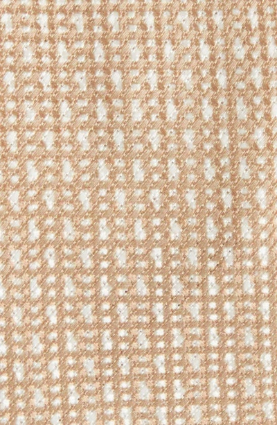 Hugo Boss Geometric Pattern Silk Tie In Medium Beige