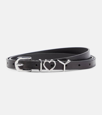 Shop Y/project Y Heart 15mm Leather Belt In Black