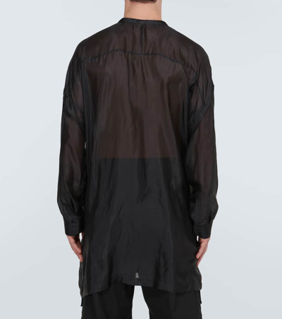 Rick Owens Man Shirt Charcoal Size 44 Cotton In Black
