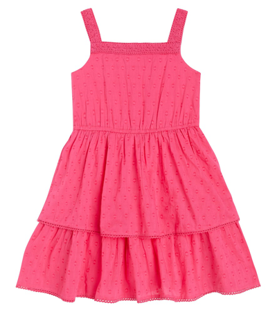 Shop Scotch & Soda Lace-trimmed Embroidered Cotton Dress In Pink