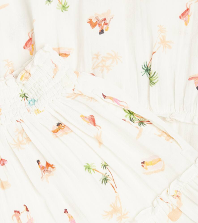 Scotch & Soda Printed Tiered Cotton Skirt In White