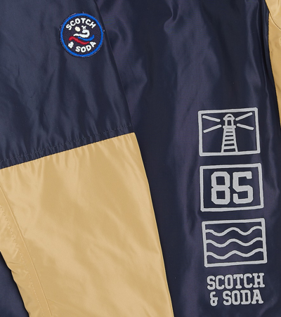 Scotch & Soda Boy's Water-repellent Jacket With Hood In Blue